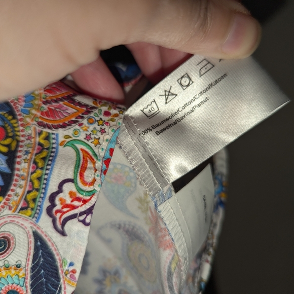 Olymp Level 5 Body Fit Paisley Dress Shirt 100% Cotton 14.5/37 EUC! - Picture 6 of 16